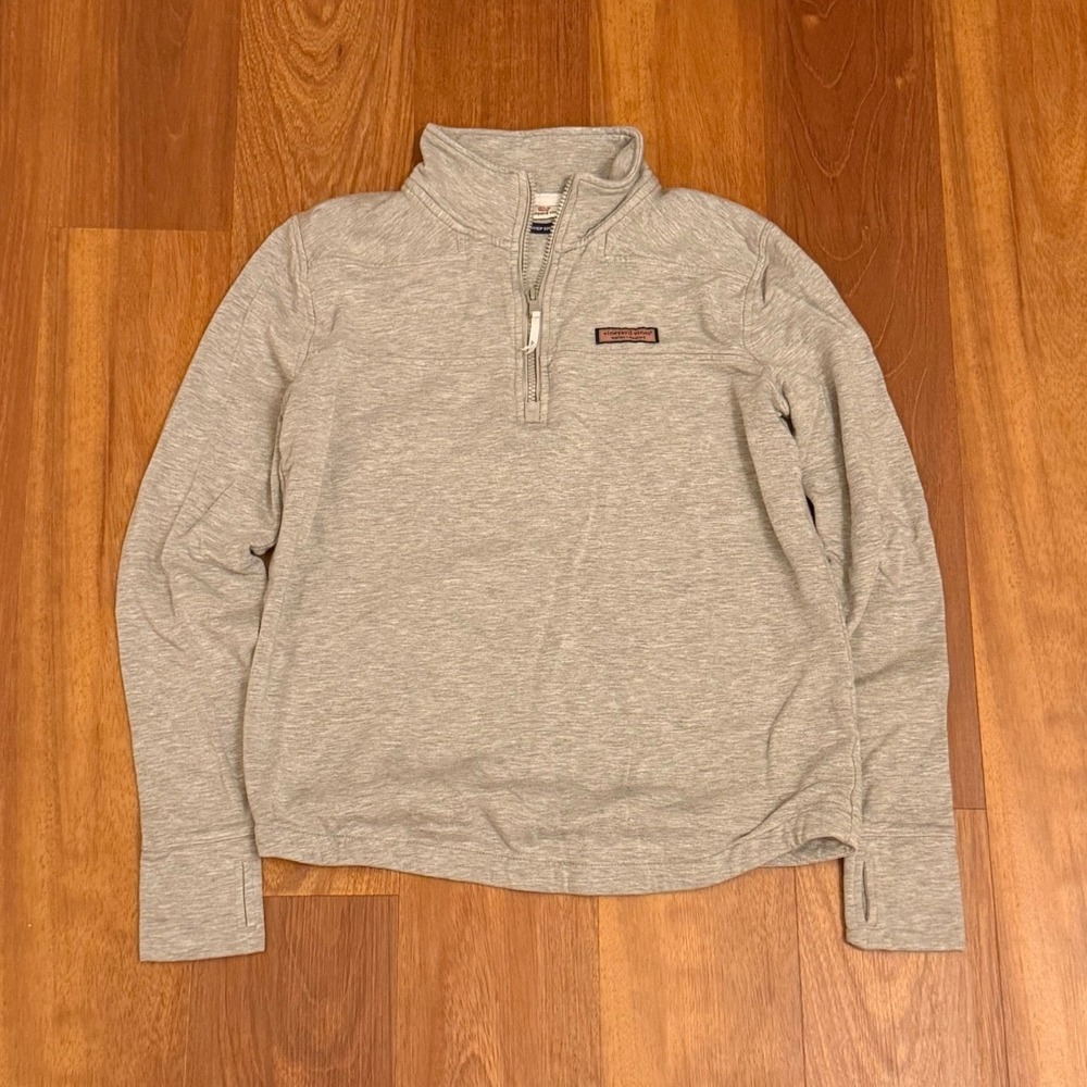 Vineyard Vines Women's Gray Shep Shirt 1/4 Quarter Zip Pullover Size Small